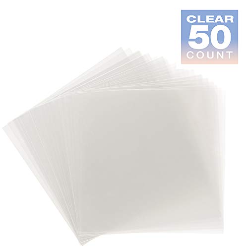 Samsill 50 Pack 12" x 12" Clear Plastic Sheet for Crafting Supplies
