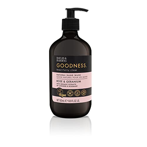 Baylis & Harding Goodness Rose & Geranium Natural Hand Wash, 500 ml (Pack of 1) - Vegan Friendly