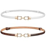 Ceinture en cuir skinny tendance : notre ceinture skinny pour femme est fabriquée en cuir de haute qualité, le cuir est avec une texture fine, lisse au toucher et doux. Extérieur en cuir de qualité supérieure, intérieur doux et deuxième couche de cuir de vachette. Le matériau en cuir durable rendra la ceinture fine pour une longue période. Cette ceinture fine est tout simplement à la mode, de sorte qu'elle vous donnera une belle touche de vêtements