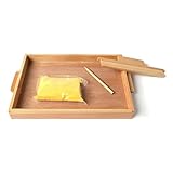ttnmrc Juego de Bandeja de Arena de Madera Montessori | Juguete Sensorial para Practicar Escritura de Letras y Números | con Raspador, Estilógrafo y Arena