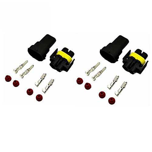 MUYI 2 Pcs H8 H11 880 881 Male and Female Adapter Wiring Harness Sockets Wire Connectors for Headlights Fog Lights
