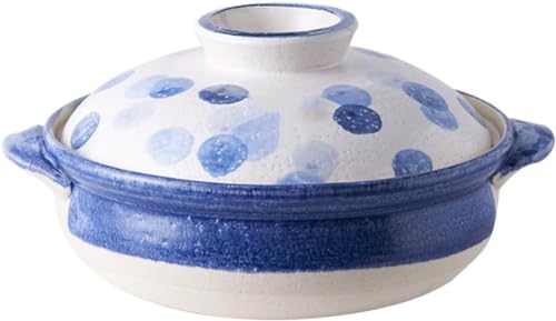 Olla de cerámica para cocinar, cazuela de Barro, cazuela de Barro con Tapa para Cocina casera, 2,1 l ()