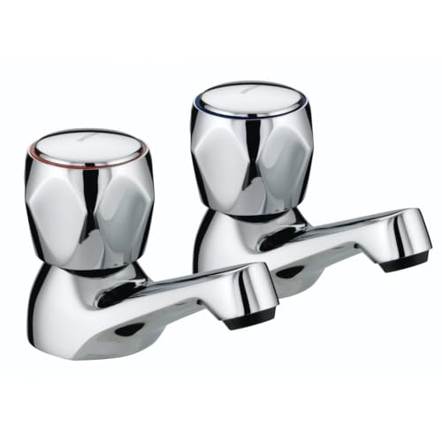 Bristan VAC 1/2 C MT Club Basin Taps with Metal Heads - Chrome Plated