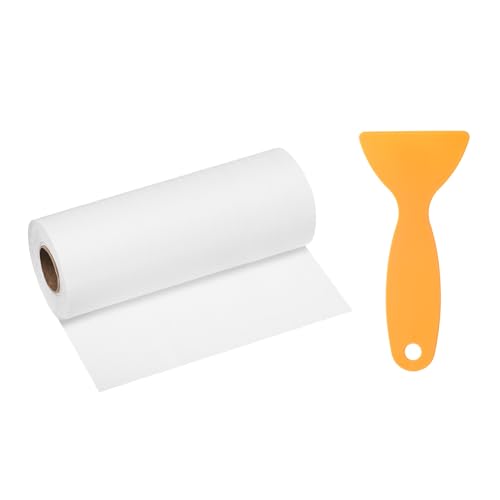 Image of HARFINGTON Wood Grain Repair Tape 6 Inch x 33ft Self Adhesive Repair Patch Tape Simulated Wooden Floor Tapes with Plastic Scraper for Tables Doors Windows Furniture, White Wood