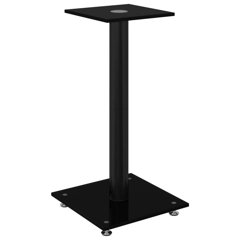 Pedane per Casse 2pz Nero Vetro Temperato Design a 1 Pilastro,Dispositivi elettronici,o,Accessori o,Accessori per Altoparlante,Supporti per altoparlanti-51808