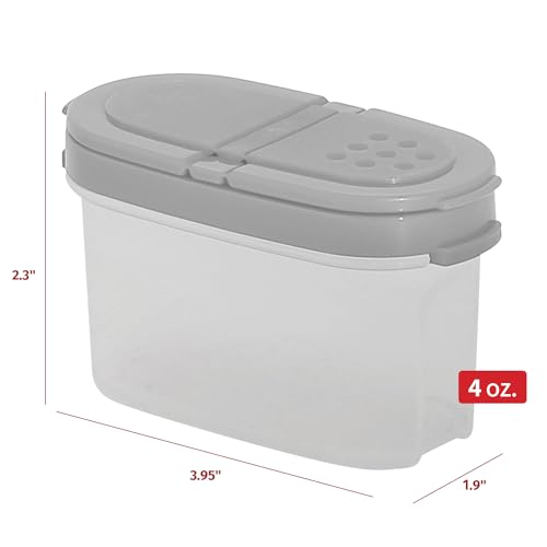 Image of Signoraware Sprinkles N Spice BPA Free Plastic Small Container with Lid (120mlx2 | Set of 2 | Grey)