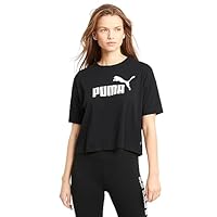 PUMA Women's Essential Cropped Logo Tee, Black, 3XL