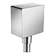 hansgrohe FixFit - eckiger Wandanschluss mit Rückflussverhinderer, Schlauchanschluss Dusche, Wandanschlussbogen, Chrom, 1.00