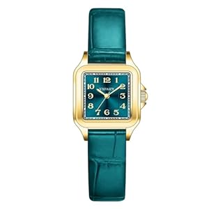 VXFAIZY Dainty Square Watch for Women with Easy Read Arabic Numeral Ladies Dress Watches