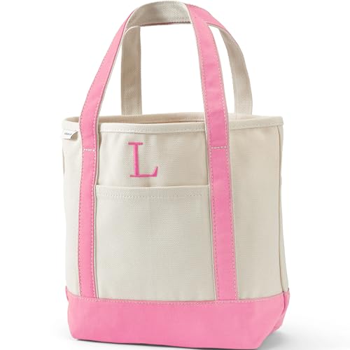 Image of Lands' End Pre-Monogrammed Letter Canvas Tote Bag