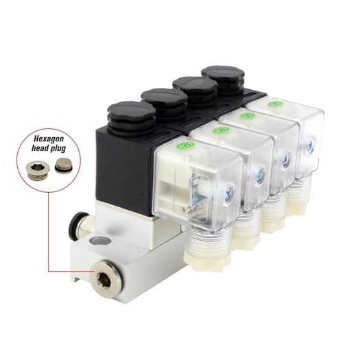 Électrovanne normalement fermée 2V025-06 DC24V avec raccords de 4mm pour distributeur bloc 10F - 7