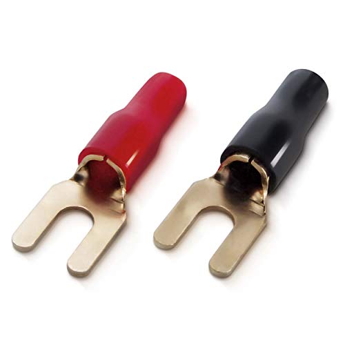Sinuslive KSI-4P10 Cosse à Fourche 4 mm² Ø du Trou=5 mm partiellement isolé Noir, Rouge 10 pc(s)