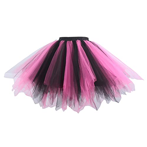 Disfraz de tutú suave y esponjoso para bebé, para fiestas de disfraces, carnaval, niñas, tutú de malla, falda de princesa, Rosa., 6-10 años