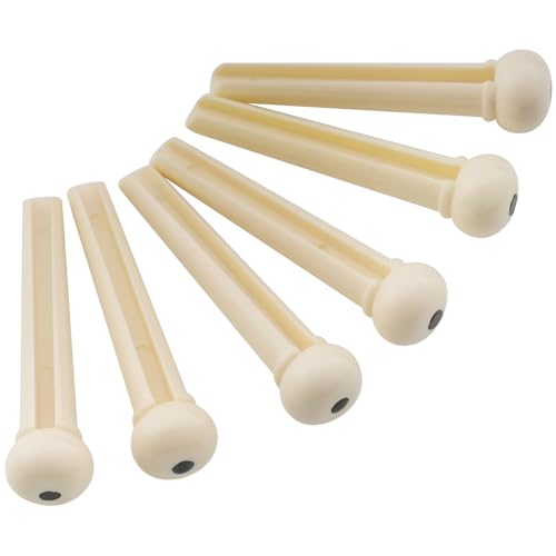Kit Com 06 Pinos De Plástico Branco Para Violão Aço