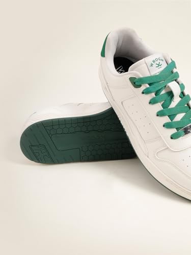 Image of WROGN Men's White & Green Sneakers