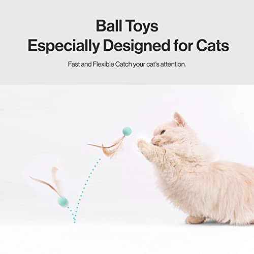 Yancaiyunl 3 Pcs Cat Toy Balls Bite Resistant Cat Toys Bouncy Balls With Feathers High Rebound Pet Interactive Kitten Toys For Cats Indoor And Outdoor Play Interaction #TOP2