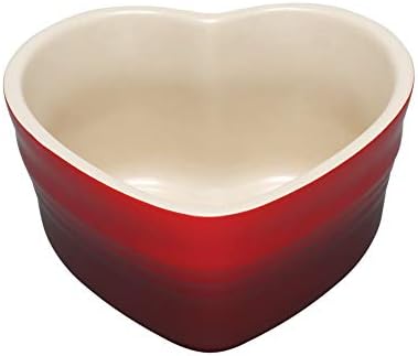 Le Creuset Stoneware Heart Ramekin with Lid, 0.3 L, Cerise, 91003100060070