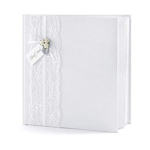 PartyDeco Libro firme bianco con pizzo Taglia Un