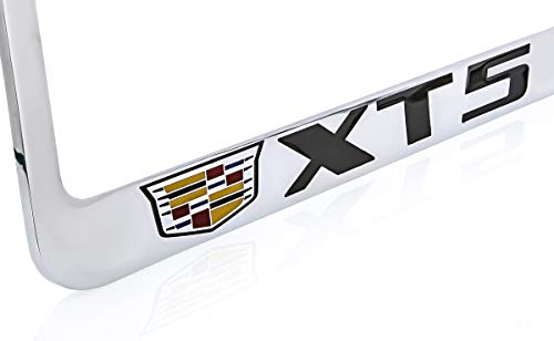 Cadillac Xt5 Brass License Plate Frame With Chrome Finish (2 Hole) #TOP1
