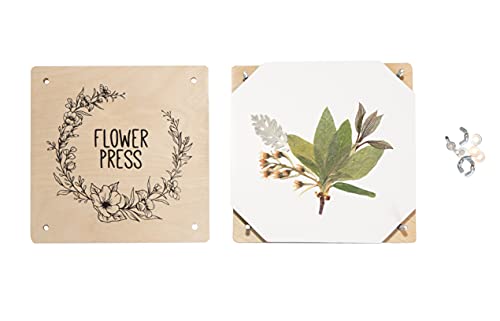 Flower Press Kit:create Dried Pressed Flowers For Art And Craft Projects, Suitable For Adults And Kids, Wooden Diy Kit Get Kids In Garden. Gift For Botanical Enthusiasts And Creative Children 7.5X7.5” #TOP1