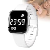VCYEX Sveglia Silenziosa Svegliarti Tranquillamente al Mattino Senza Disturbare Gli Altri Sveglia per Sordi Bracciale Sveglia Vibrazione Adatto A Persone Sorde/conferenze White,3.7 * 3.2 cm
