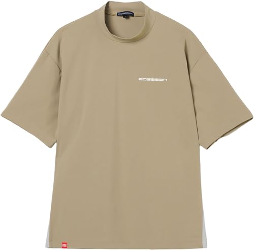 ロサーセン(Rosasen) ゴルフ シャツ 超撥水バックロゴ半袖モックネック 接触冷感 ストレッチ UVカット ベージュ 050 04425243