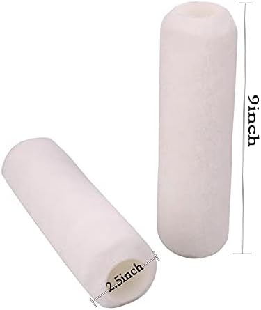 9 inch Paint Roller Covers with 1/2 inch Microfiber Nap 6 Pack