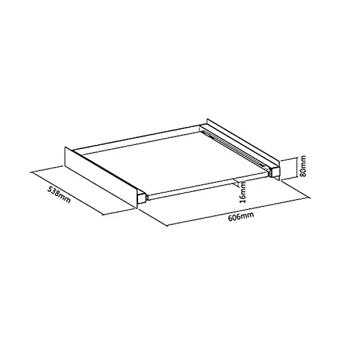 Maclean MC-890 Universeller Verbindungsrahmen mit Ausziehplatte für 60x53 cm Waschmaschinen oder Trockner Platzsparend Zwischenbaurahmen bis 60kg