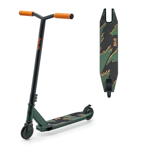 Kinderkraft Solis Sportroller, Scooter für Kinder und Erwachsene, Leichter City-Roller, stabile Konstruktion, schnelle PU-Räder, rutschfeste Plattform, Fußbremse, Grün