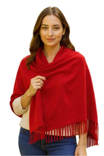 Écharpe cachemire femme rouge froid hivernal | Châle doux anti-courants d'air