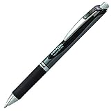 EnerGel RTX Retractable Liquid Gel Pens, Bold Point, 1.0 mm, Black/Silver Barrel, Black Ink, Pack of 12