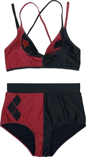 BATMAN Harley Quinn Stars and Diamonds Femme Bikini Rouge/Noir L 85% Polyester, 15% Élasthanne