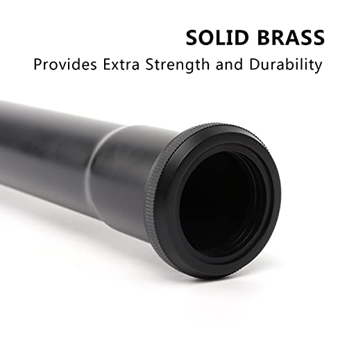 Opermaxer Brass Slip Joint Extension Tube，1-1/4 Inch O.d X 12 Inch P Trap Extension Pipe With Nut And Rubber Washer, Sink Drain Tailpiece (Matte Black) #TOP2
