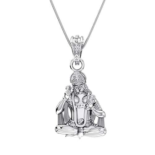 Pendentif argent 925 Seigneur Bajrang Bali pour homme et femme, finition ciselée premium