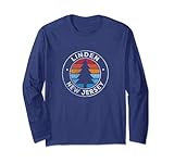 linden new jersey nj vintage graphic retro anni '70 maglia a manica