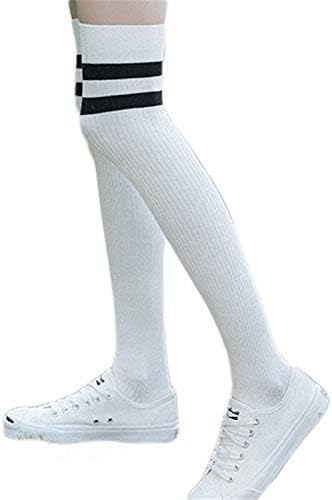 Amazon Co Jp ストッキング ハイソックス 純綿 二重針 女の子 やせが目立つ 細長い 秋と冬 白 ファッション