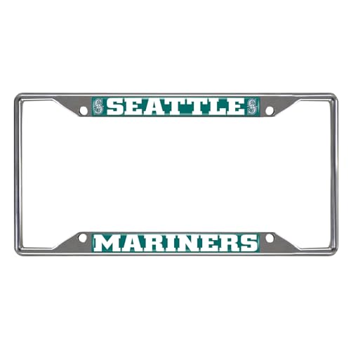 FANMATS 26713 Seattle Mariners Chrome Metal License Plate Frame Team Colors 6.25in x 12.25in