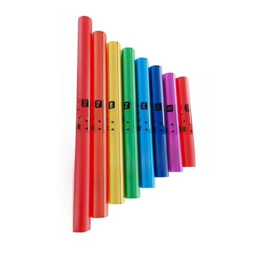 POENVFPO Tubos de Sonido Musicales, Juego de Percusión Colorido de 8 Piezas, Instrumento Educativo de Plástico PE con Etiquetas de Notas para Niños, Aula y Aprendizaje en el Hogar (sin cuerda)