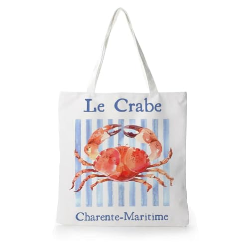 Yhtrg Coastal Blue Crab Tote Bag for Women