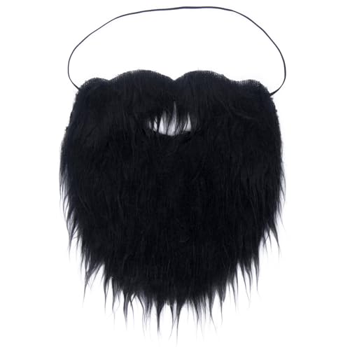 Cosela Black Full Fake Mustache for Men Classic Fake Beard Costume Facial Hair for Cosplay Party