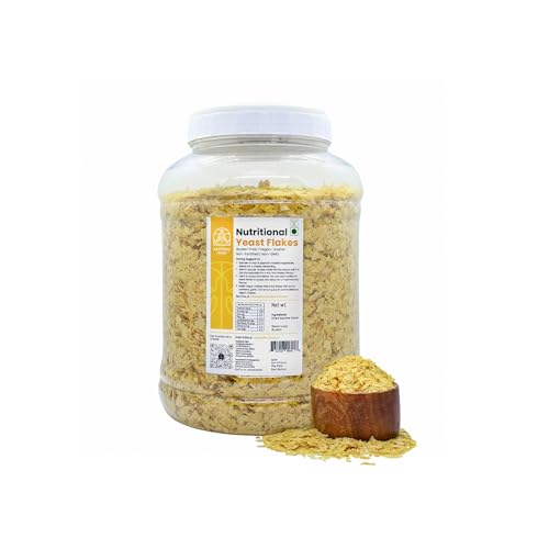 Image of Sattvic Foods Nutritional Yeast Flakes (1 kg) Rich in Fibre & B Vitamins, Vegan, Cheesy flavour | Non-Fortified, Non-GMO, Gluten-Free Superfood | Sprinkle on Salads, Popcorn, Pasta and Pesto