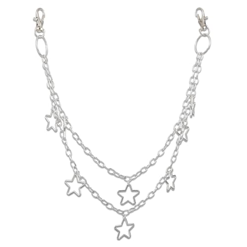 HJZHII Hip Hop Pants Chain, Punk Star Pocket Chain Rock Wallet Chain Layered Chain Belt Fashion Waist Chain Body Accessories for Women Men