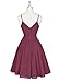 Dresspic Women's Short Bridesmaid Dress A-Line Strap Party Dress With Pockets B011 4 Burgundy