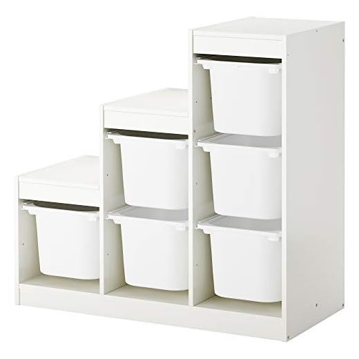 IKEA TROFAST White Storage with Boxes