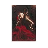 Fabian Perez Flamenco Oil Painting Art Vintage Poster Home Canvas Wall Decoration Canvas Painting Posters And Prints Wall Art Pictures for Living Room Bedroom Decor 16x24inch(40x60cm) Unframe-style