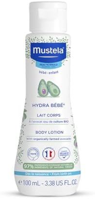 Mustela Hydra Bebe Body Lotion 100ml | Baby Cream & Moisturizer for Face & Body | Baby Body Lotion for Newborns 0–5 Years | Organic Skincare | Ideal for Normal Skin