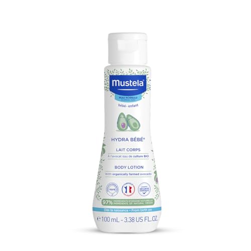 Mustela Hydra Bebe Body Lotion 100ml | Baby Cream & Moisturizer for Face & Body | Baby Body Lotion for Newborns 0–5 Years | Organic Skincare | Ideal for Normal Skin
