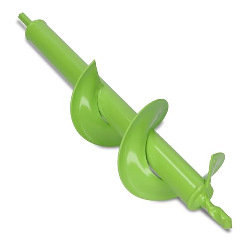 WERHE Foret de terre 80 mm Ø, 350 mm de long pour perceuse et visseuse sans fil – Foret de jardin pour planter facilement des fleurs, des arbustes et creuser des trous pour piquets de clôture