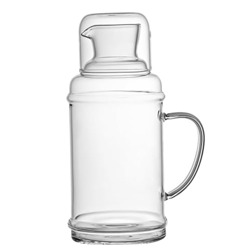 UKCOCO Jarra de Vidrio Transparente Resistente al Frío para Bebidas Tetera Multifunción para Hogar y Hotel Botella para Jugos y Agua