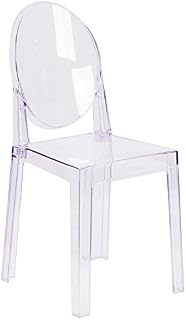 Flash Furniture Ghost Chair with Oval Back in Transparent Crystal